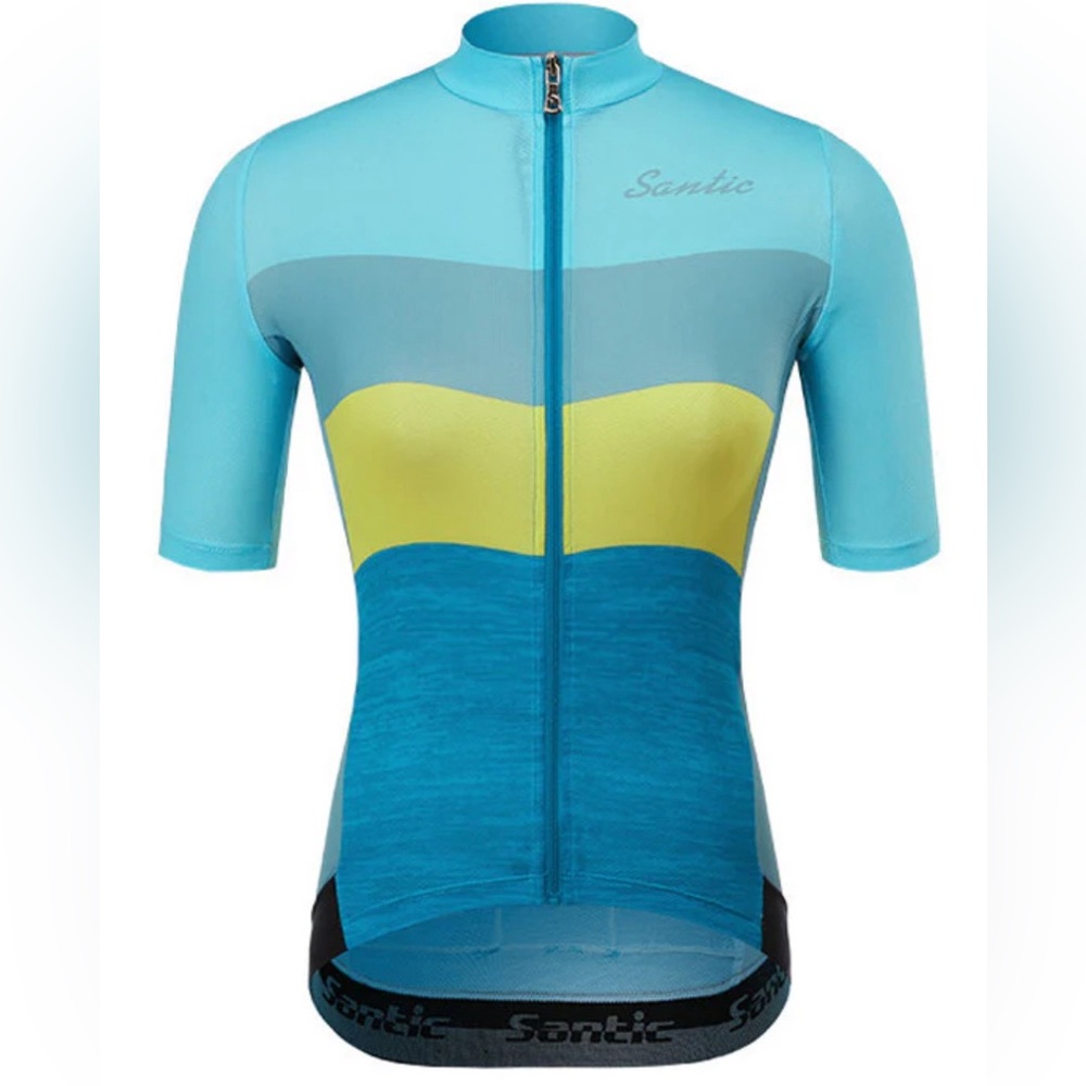 SANTIC Short Sleeve Cycling Jersey Full Zip